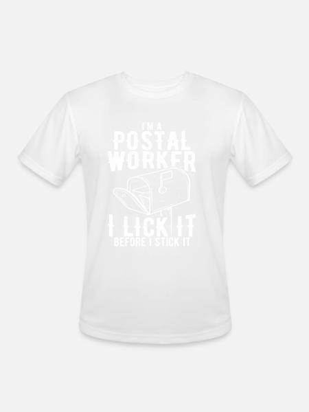 Funny Postal Worker Rude Mailman Postman Gift - Men's Moisture Wicking Performance T-Shirt - 