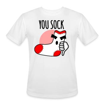 You sock, you suck socks funny pun - Men's Moisture Wicking Performance T-Shirt - white - Front - Jackson (183cm)