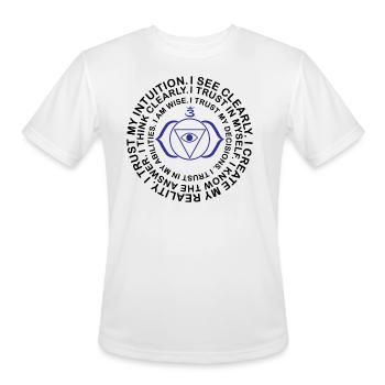 Yoga Gift Third Eye Chakra Yogi Mantra Love Spirit - Men's Moisture Wicking Performance T-Shirt - white - Front - Jackson (183cm)