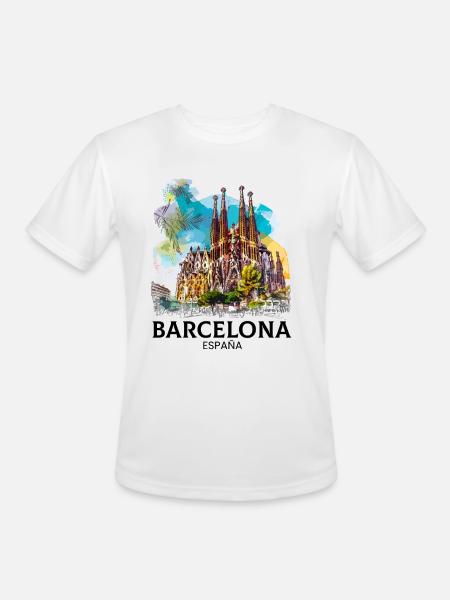 barcelona spain espana - Men's Moisture Wicking Performance T-Shirt - white