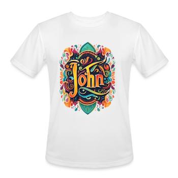 john name - Men's Moisture Wicking Performance T-Shirt - white - Front - Jackson (183cm)