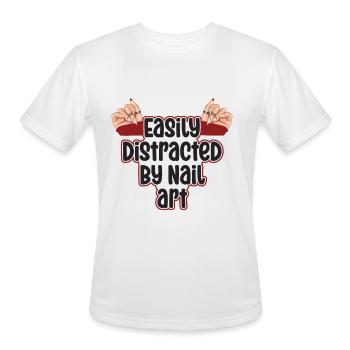 Easily Distracted By Nail Art Nail Tech - Men's Moisture Wicking Performance T-Shirt - white - Front - Jackson (183cm)