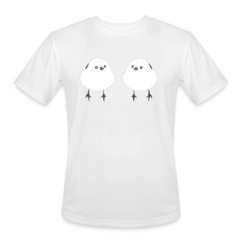 SHIMA ENAGA | Japanese Bird | Fluffy White Ball - Men's Moisture Wicking Performance T-Shirt - white - Front - Jackson (183cm)