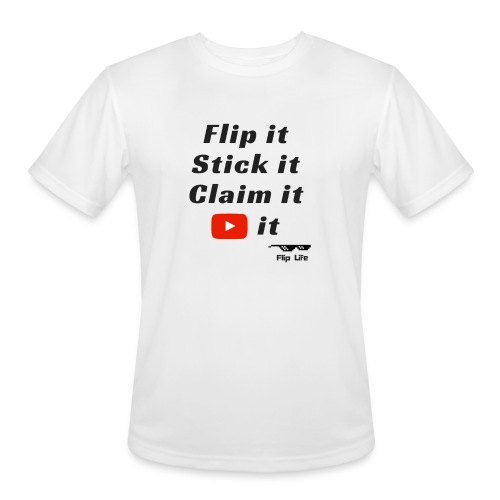 Flip it t-shirt black letting youtube logo - Men's Moisture Wicking Performance T-Shirt