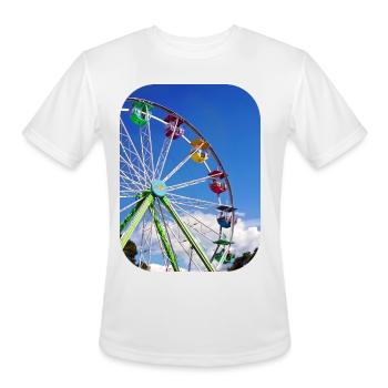 Colorful Ferris Wheel - Men's Moisture Wicking Performance T-Shirt - white - Front - Jackson (183cm)