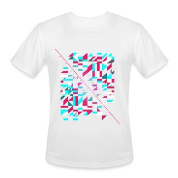 Neon Glitch Geomosaic - Men's Moisture Wicking Performance T-Shirt - white - Front - Jackson (183cm)