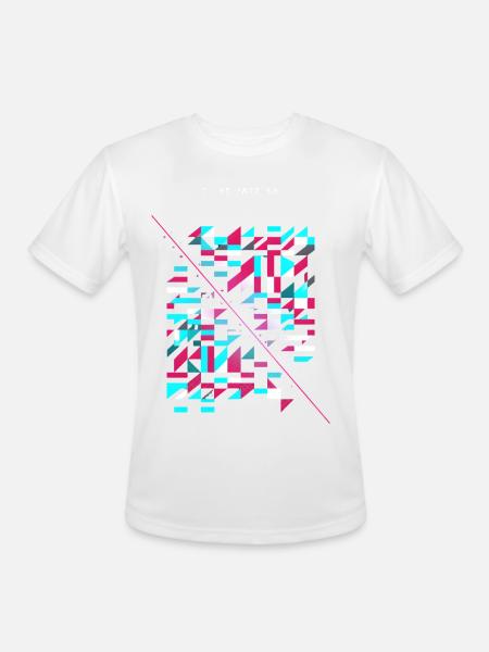 Neon Glitch Geomosaic - Men's Moisture Wicking Performance T-Shirt - white
