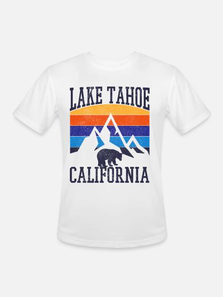 Lake Tahoe California Vintage Souvenir - Men's Moisture Wicking Performance T-Shirt - white