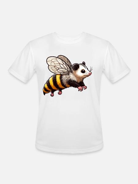 Bumble Opossum - Men's Moisture Wicking Performance T-Shirt - white