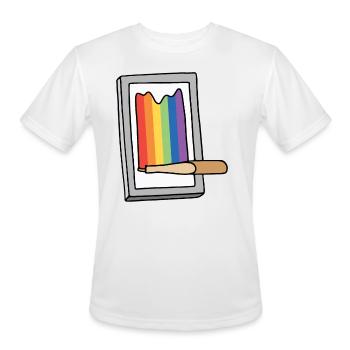 Rainbow Screenprinting Screen - Men's Moisture Wicking Performance T-Shirt - white - Front - Jackson (183cm)