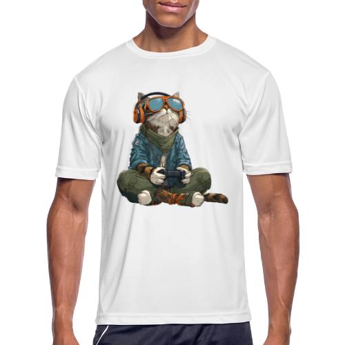 Cat: Purrfect Player - Men's Moisture Wicking Performance T-Shirt