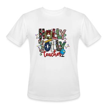 Holly Jolly Teacher - Men's Moisture Wicking Performance T-Shirt - white - Front - Jackson (183cm)