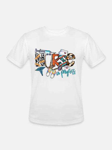 Nurse In Progress - Men's Moisture Wicking Performance T-Shirt - white