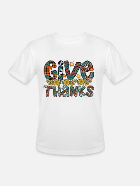 Give Thanks - Men's Moisture Wicking Performance T-Shirt - white
