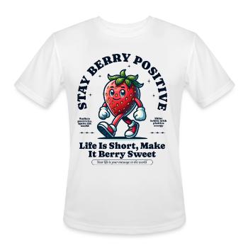 Stay Berry Positive - Men's Moisture Wicking Performance T-Shirt - white - Front - Jackson (183cm)