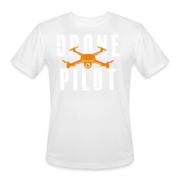 Funny Drone lover Drone Pilot - Men's Moisture Wicking Performance T-Shirt - white - Front - Jackson (183cm)