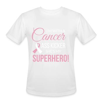 Breast Cancer Im With A Cancer Ass Kicker - Men's Moisture Wicking Performance T-Shirt - white - Front - Jackson (183cm)
