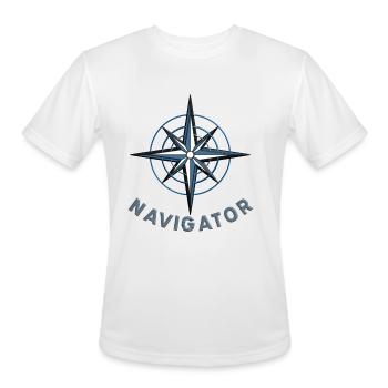 Navigator star compass Sailboat Yacht for sailors - Men's Moisture Wicking Performance T-Shirt - white - Front - Jackson (183cm)