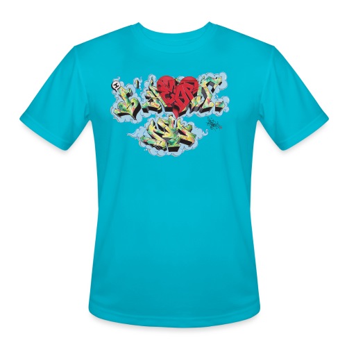 Nover - Design for New York Graffiti Color Logo - Men's Moisture Wicking Performance T-Shirt