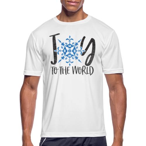 Coastal Christmas Joy to the World Snowflake - Men's Moisture Wicking Performance T-Shirt
