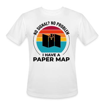 GIS Analyst Map Pin Sunset Retro Camping Hiking - Men's Moisture Wicking Performance T-Shirt - white - Front - Jackson (183cm)