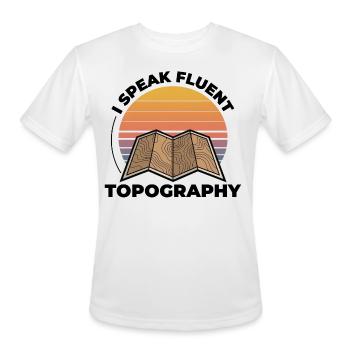 GIS Contour Map Sunset Outdoor Adventure - Men's Moisture Wicking Performance T-Shirt - white - Front - Jackson (183cm)