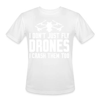 FPV Drone Quadrocopter Pilot Drones - Men's Moisture Wicking Performance T-Shirt - white - Front - Jackson (183cm)