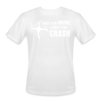 Quadrocopter Drone Crash FPV Drones - Men's Moisture Wicking Performance T-Shirt - white - Front - Jackson (183cm)