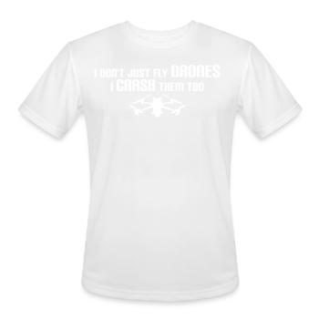FPV Drone Crash Quadrocopter Drones - Men's Moisture Wicking Performance T-Shirt - white - Front - Jackson (183cm)