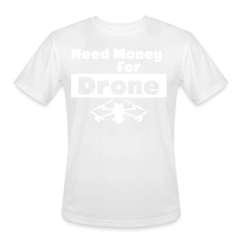 Drone FPV Drones Quadrocopter - Men's Moisture Wicking Performance T-Shirt - white - Front - Jackson (183cm)