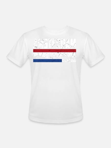 Amsterdam, Netherlands - Men's Moisture Wicking Performance T-Shirt - white