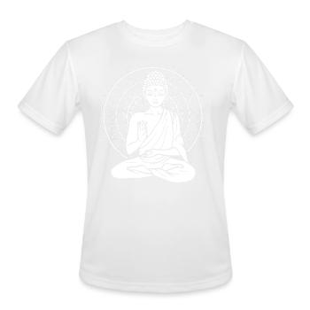 Meditating Buddha Meditation Coach - Men's Moisture Wicking Performance T-Shirt - white - Front - Jackson (183cm)