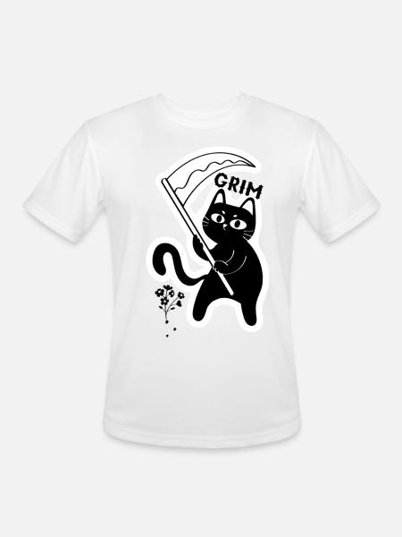 grim kitty - Men's Moisture Wicking Performance T-Shirt - white