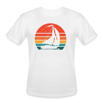 Retro Sailboat Sailor Sailing Grandpa Dad - Men's Moisture Wicking Performance T-Shirt - white - Front - Jackson (183cm)