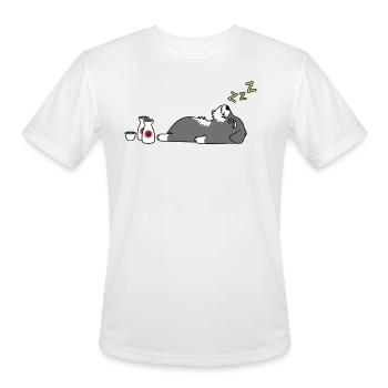 Schnauzer Sake Drunk - Men's Moisture Wicking Performance T-Shirt - white - Front - Jackson (183cm)