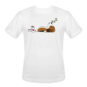 Basset Hound Sake Drunk - Men's Moisture Wicking Performance T-Shirt - white - Front - Jackson (183cm)