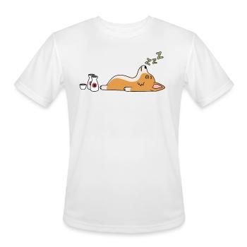 Corgi Sake Drunk - Men's Moisture Wicking Performance T-Shirt - white - Front - Jackson (183cm)