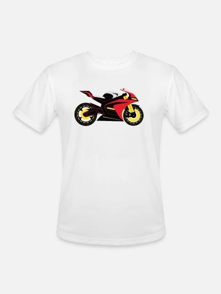 Crimson Vortex Streetbike - Men's Moisture Wicking Performance T-Shirt - white