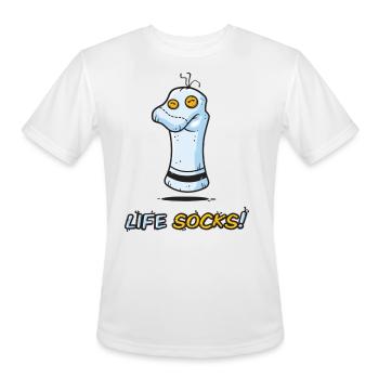 Life Socks, Cute for Baby - Men's Moisture Wicking Performance T-Shirt - white - Front - Jackson (183cm)