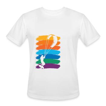 kitesurfer kitesurfing kiteboard surfing kite - Men's Moisture Wicking Performance T-Shirt - white - Front - Jackson (183cm)