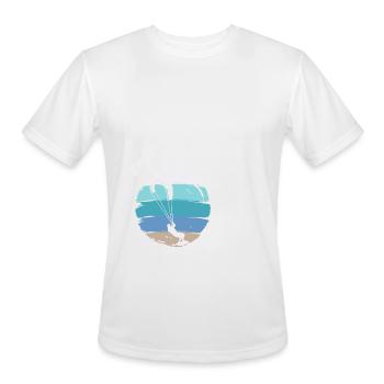 kitesurfer kitesurfing kiteboard surfing kite - Men's Moisture Wicking Performance T-Shirt - white - Front - Jackson (183cm)