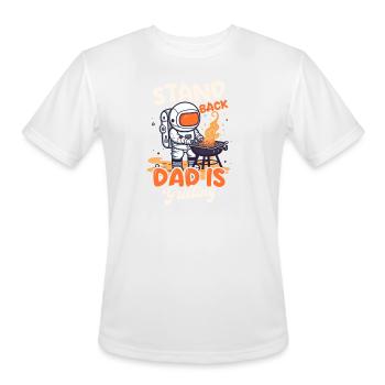 Fathers Day BBQ Stand Back Dad Is Grilling - Men's Moisture Wicking Performance T-Shirt - white - Front - Jackson (183cm)