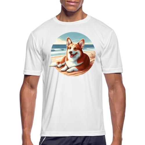 Cute Welsh Corgi Drawing - Men's Moisture Wicking Performance T-Shirt