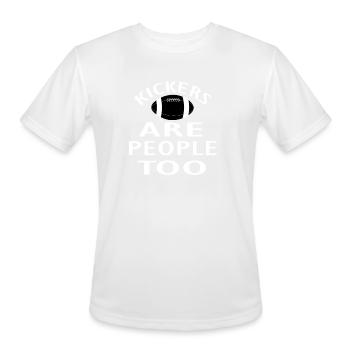 Kickers are people too Football Player - Men's Moisture Wicking Performance T-Shirt - white - Front - Jackson (183cm)