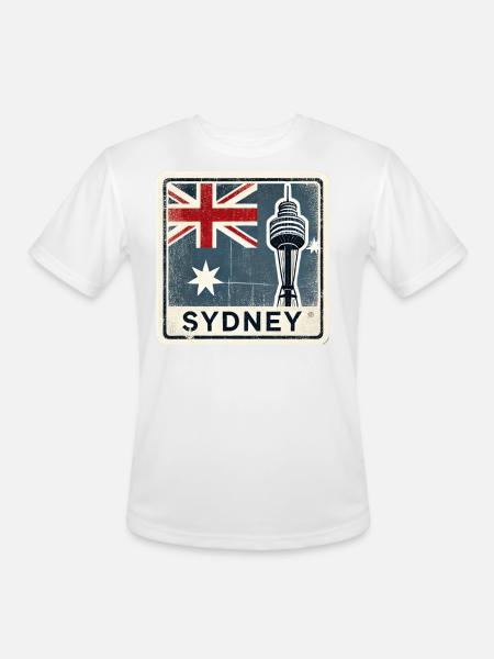 Sydney Tower - Men's Moisture Wicking Performance T-Shirt - white