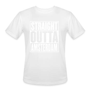 Straight Outta Amsterdam Vintage - Men's Moisture Wicking Performance T-Shirt - white - Front - Jackson (183cm)