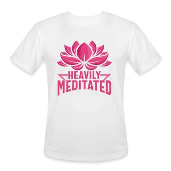 Heavily Meditated Meditation Quotes - Men's Moisture Wicking Performance T-Shirt - white - Front - Jackson (183cm)