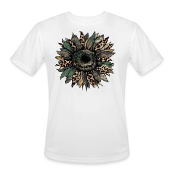 Sunflower Army Camo Glitter Leopard Cheetah Print - Men's Moisture Wicking Performance T-Shirt - white - Front - Jackson (183cm)
