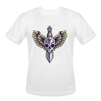 Wings Skull Tattoo - Men's Moisture Wicking Performance T-Shirt - white - Front - Jackson (183cm)