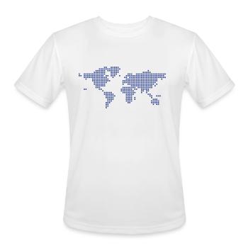 World map - Men's Moisture Wicking Performance T-Shirt - white - Front - Jackson (183cm)